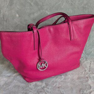 Hot Pink Michael Kors Leather Izzy Tote